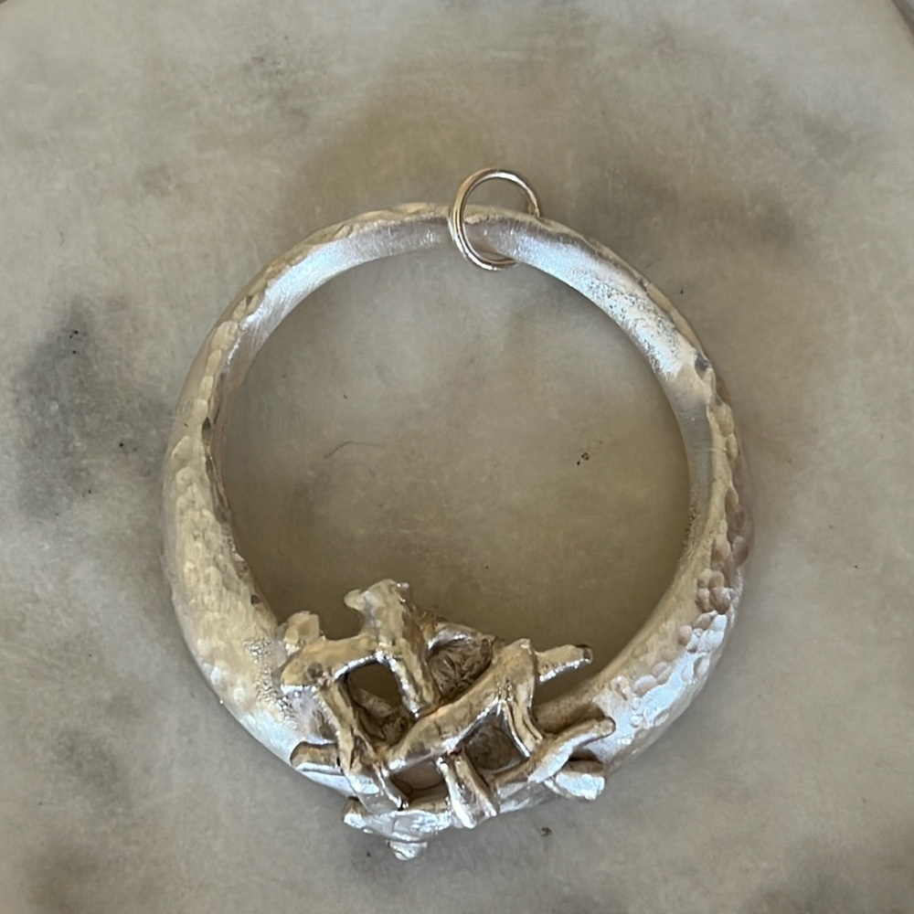 Sterling Silver Basketweave Pendant